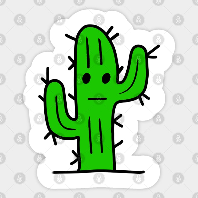 Small Unimpressed Cactus Sticker by InterTerror